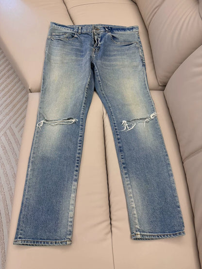 Saint Laurent 19SS Distressed Denim Jeans-yf