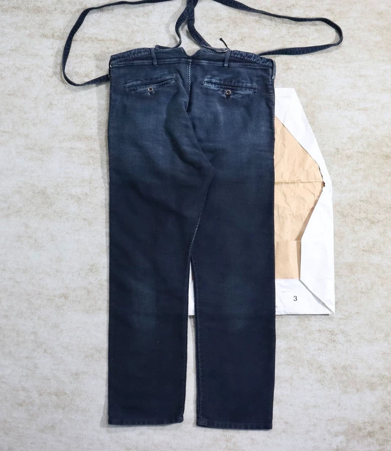 Visvim Travailler Braces Pants in Dark Indigo