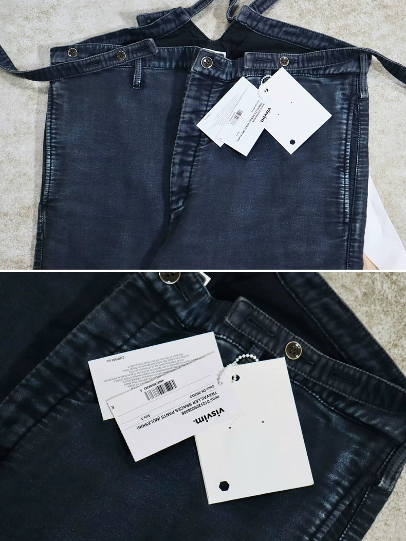 Visvim Travailler Braces Pants in Dark Indigo