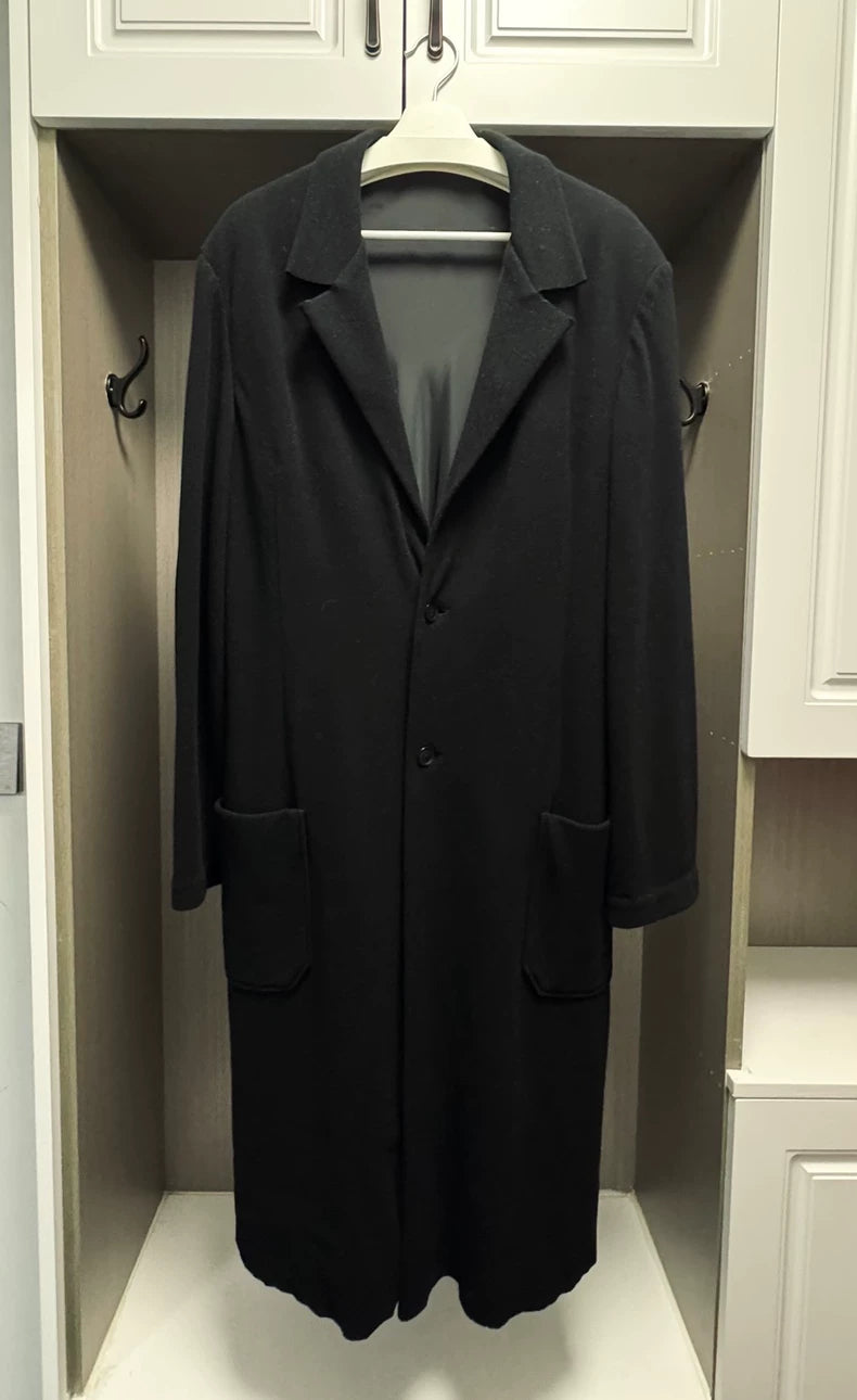 Elegant Wool Cashmere Long Coat by Yohji Yamamoto
