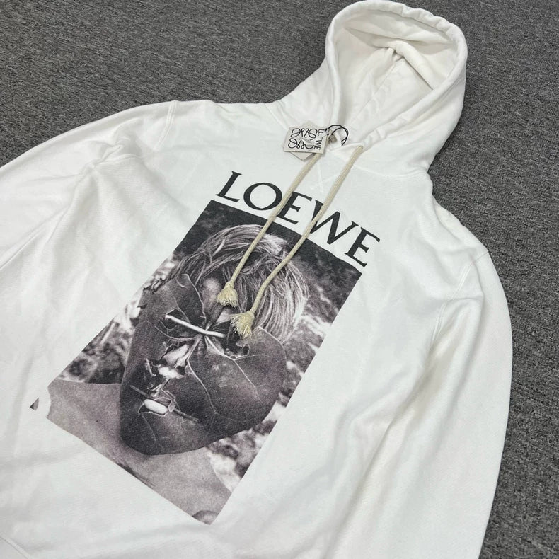 Loewe Masked Graphic Hoodie in White
