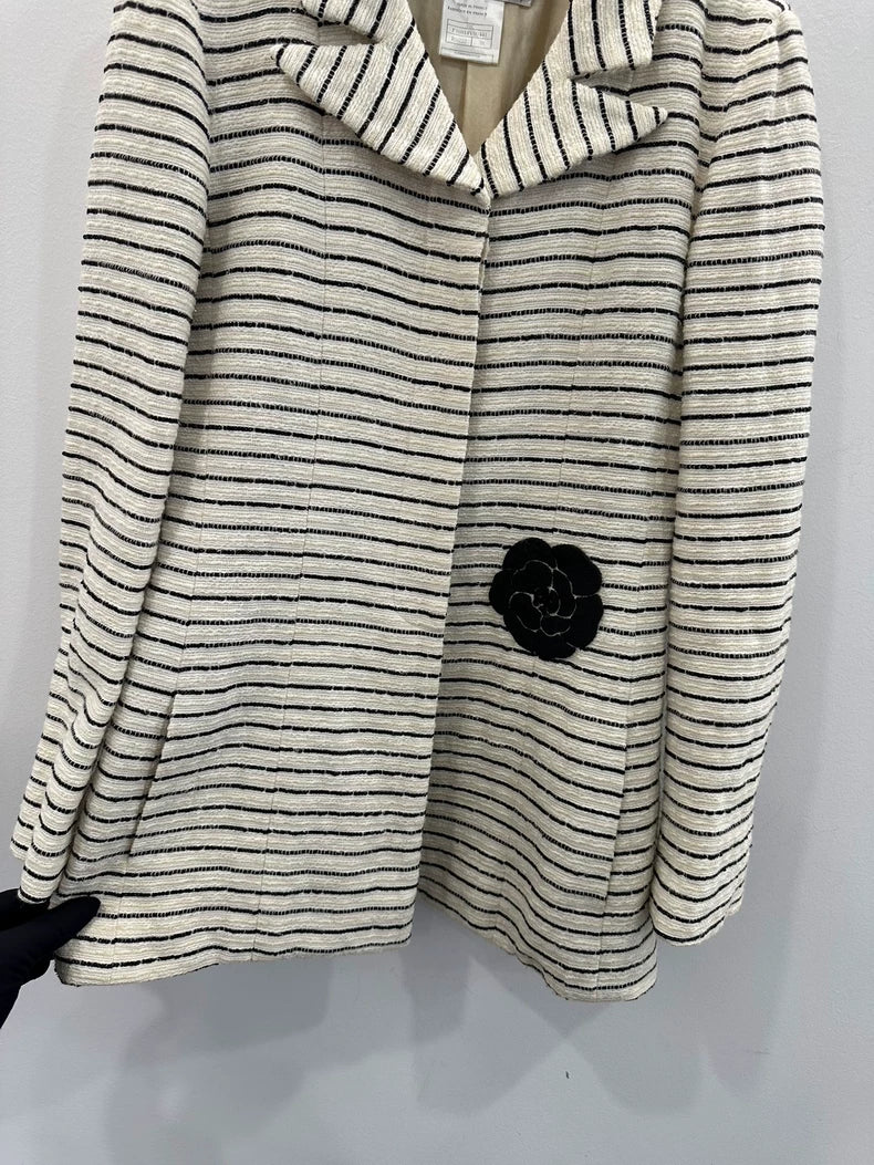 Classic Chanel Black and Cream Blazer