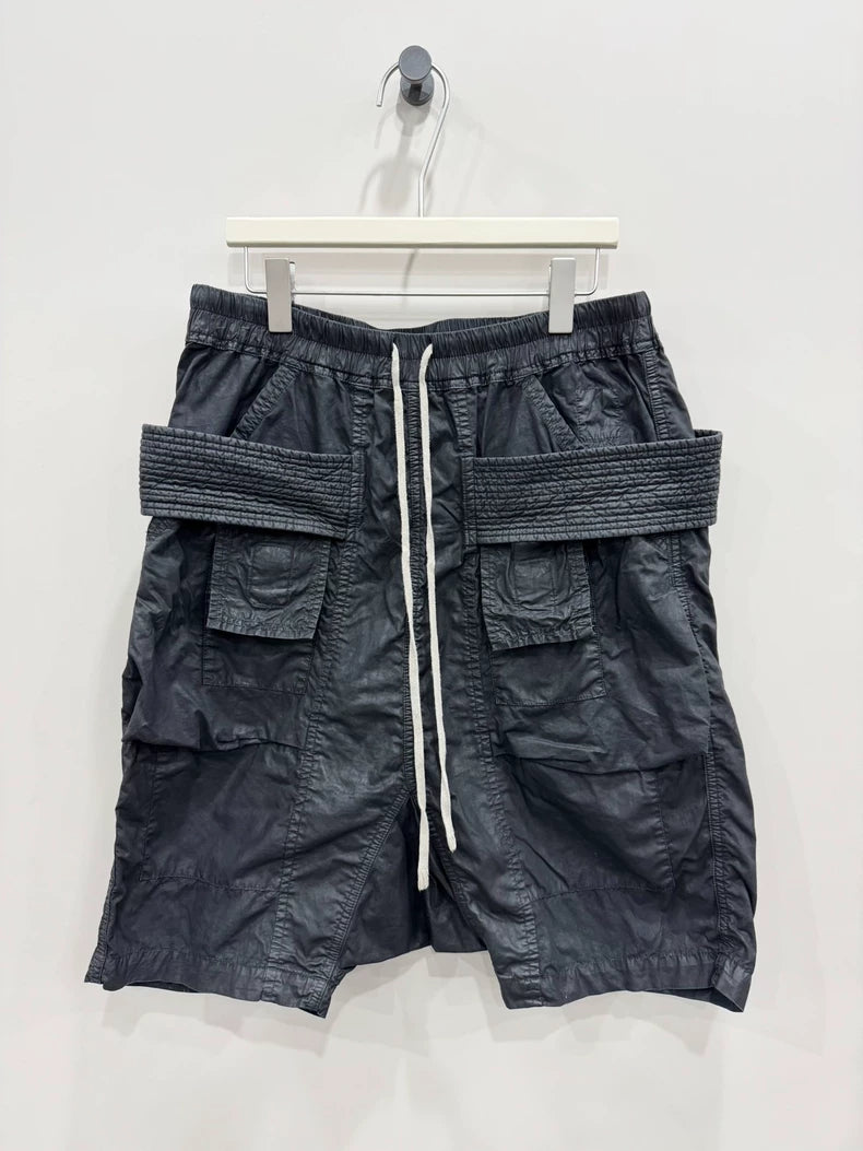 Rick Owens Double Ring Waxed Shorts