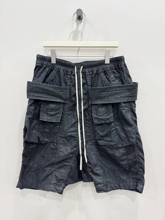 Rick Owens Double Ring Waxed Shorts