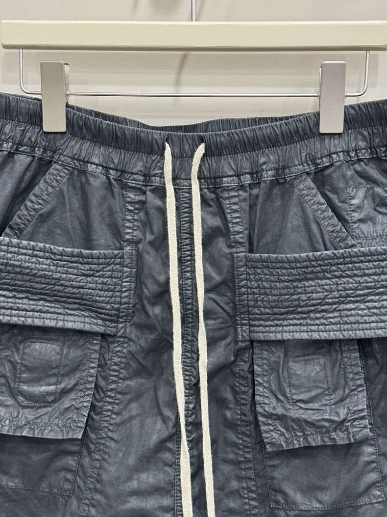 Rick Owens Double Ring Waxed Shorts