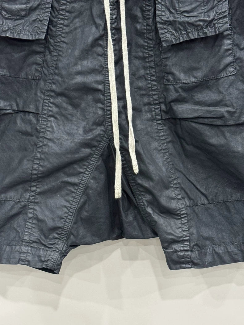 Rick Owens Double Ring Waxed Shorts