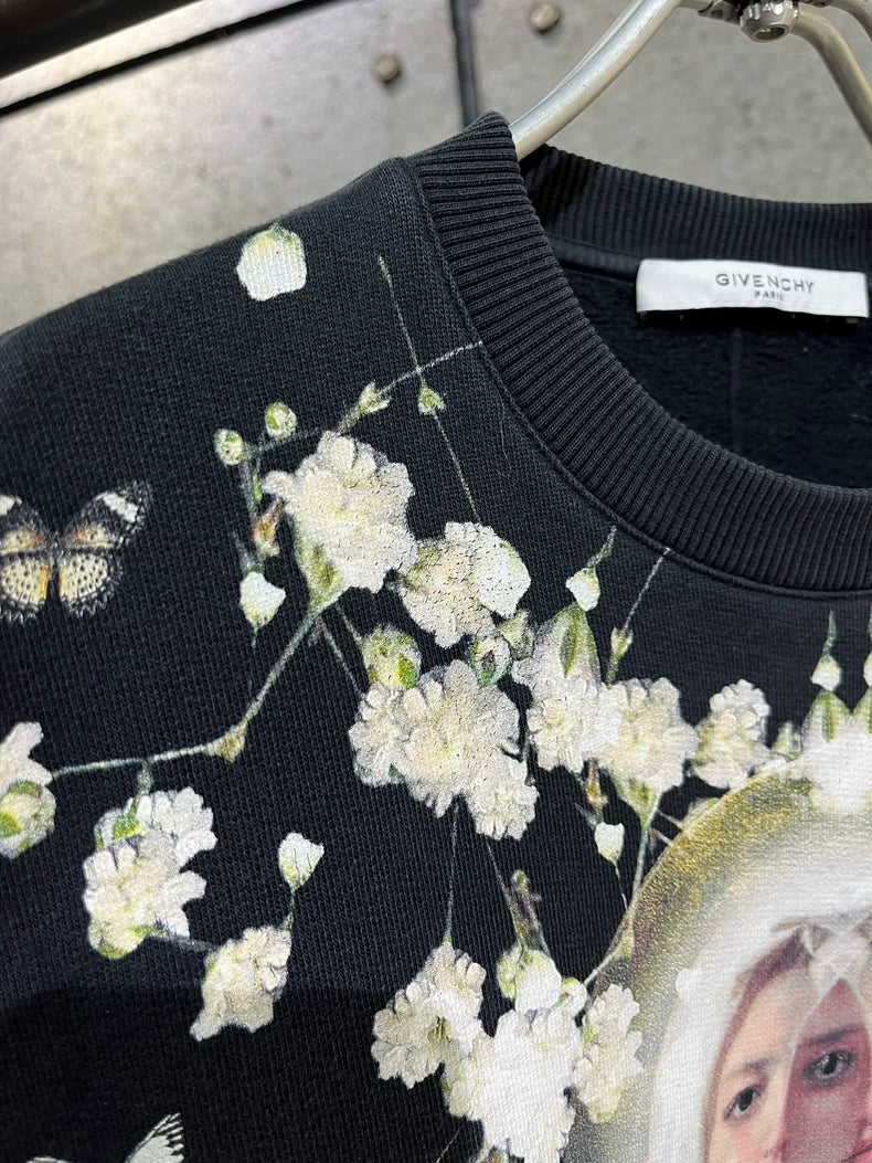 Givenchy Black Sweatshirt with Floral Print