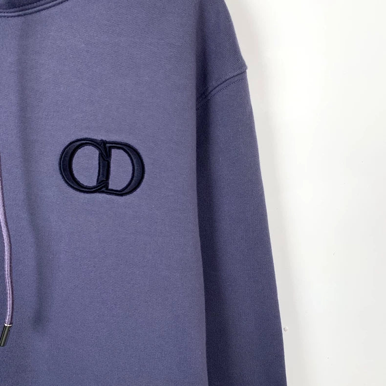 Dior Purple Logo Embroidered Hoodie