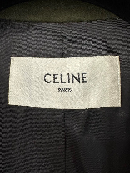 Celine Green Cashmere Logo Jacket