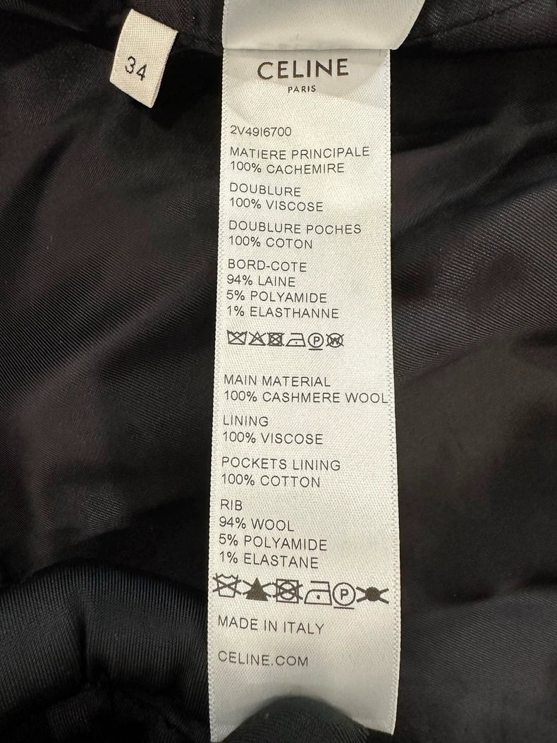 Celine Green Cashmere Logo Jacket