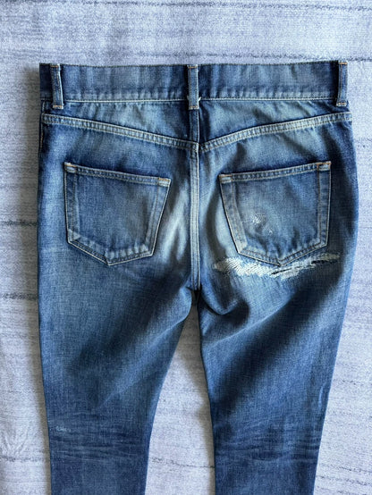 Saint Laurent 18AW Washed Denim Jeans-yf