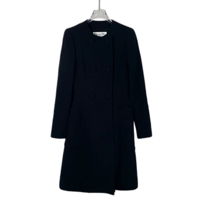 Christian Dior Black Double-Breasted Wool Coat