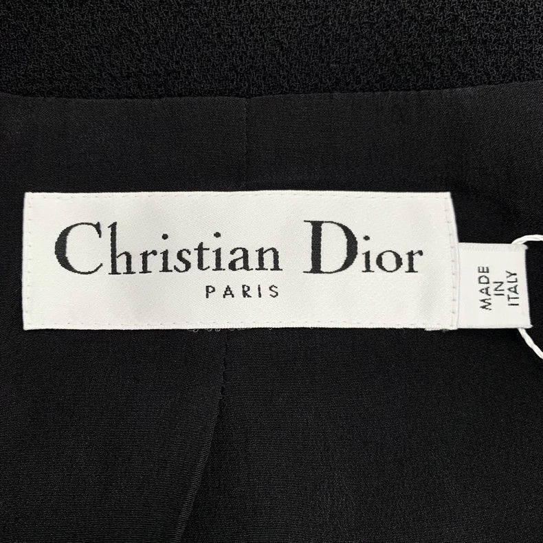 Christian Dior Black Double-Breasted Wool Coat