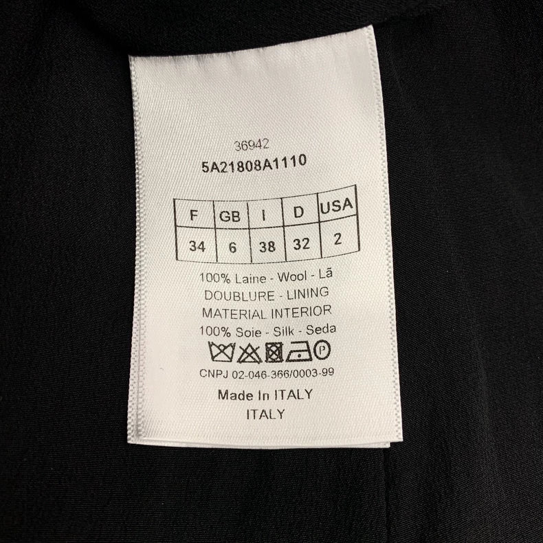 Christian Dior Black Double-Breasted Wool Coat