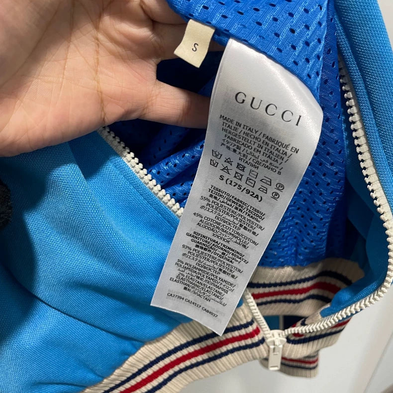 Gucci Blue Striped Zip Jacket