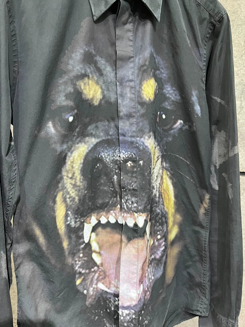 Givenchy Black Rottweiler Print Shirt