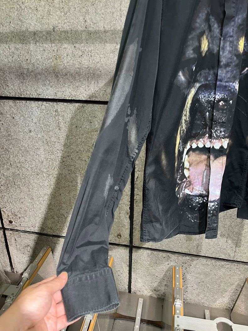 Givenchy Black Rottweiler Print Shirt