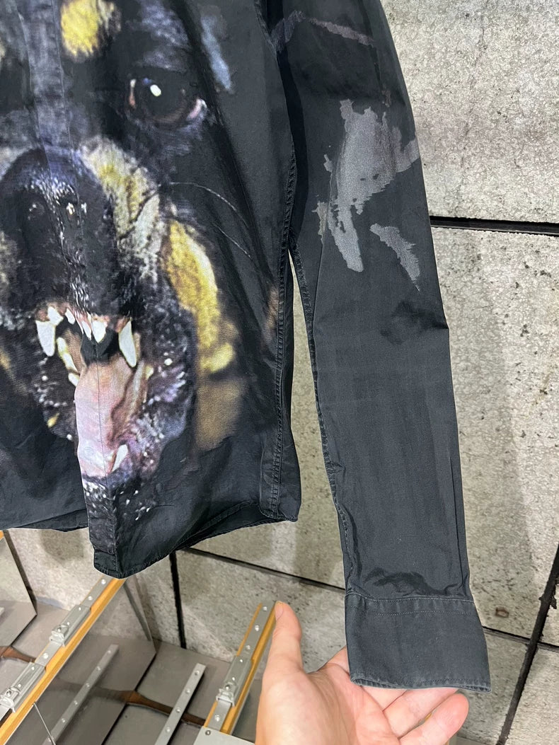 Givenchy Black Rottweiler Print Shirt