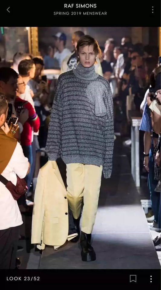 Raf Simons 19SS Deconstruction of Silver Knitted Sweaters