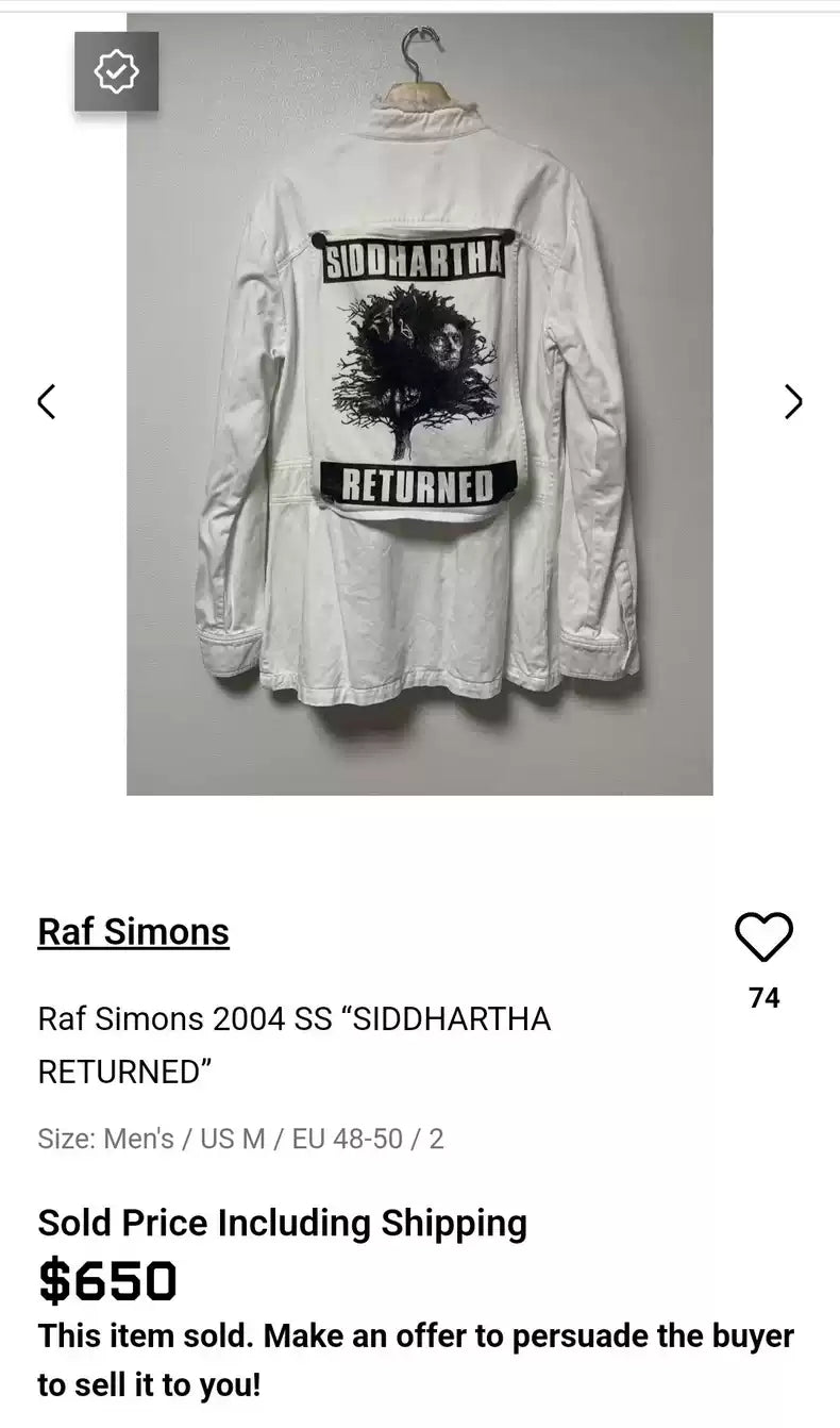 Raf Simons White religious denim jacket