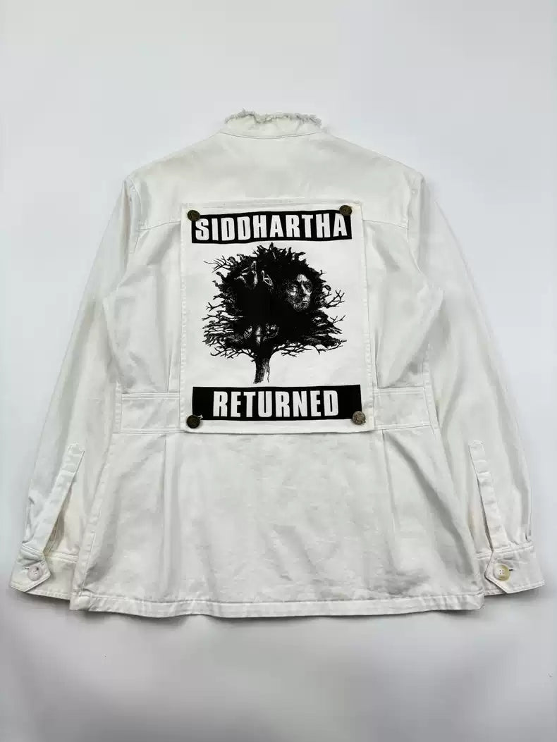 Raf Simons White religious denim jacket