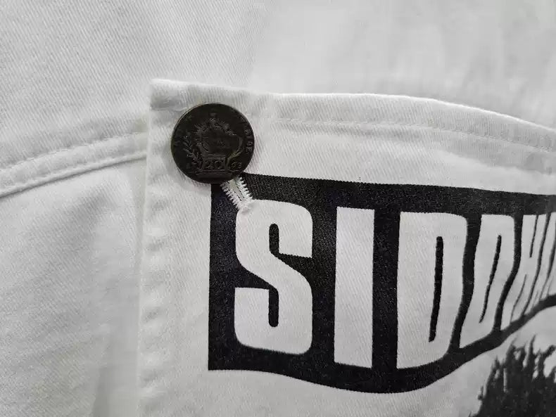 Raf Simons White religious denim jacket