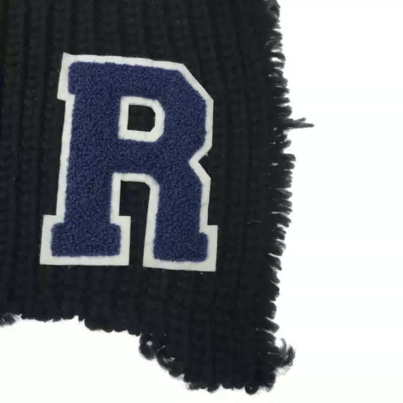 Raf Simons 16AW flocking embroidery knitted scarf