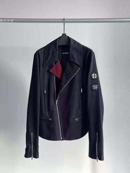 Raf Simons Badge motorcycle jacket coat