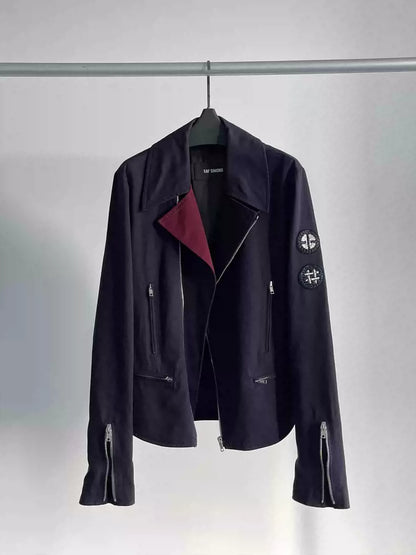 Raf Simons Badge motorcycle jacket coat