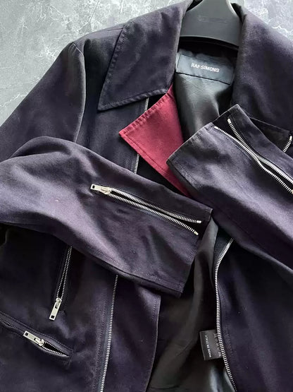 Raf Simons Badge motorcycle jacket coat