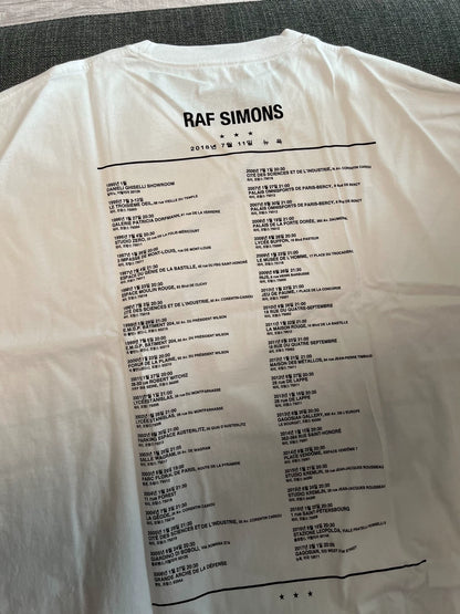 Raf Simons 18ss White Korean Slogan Short Sleeve