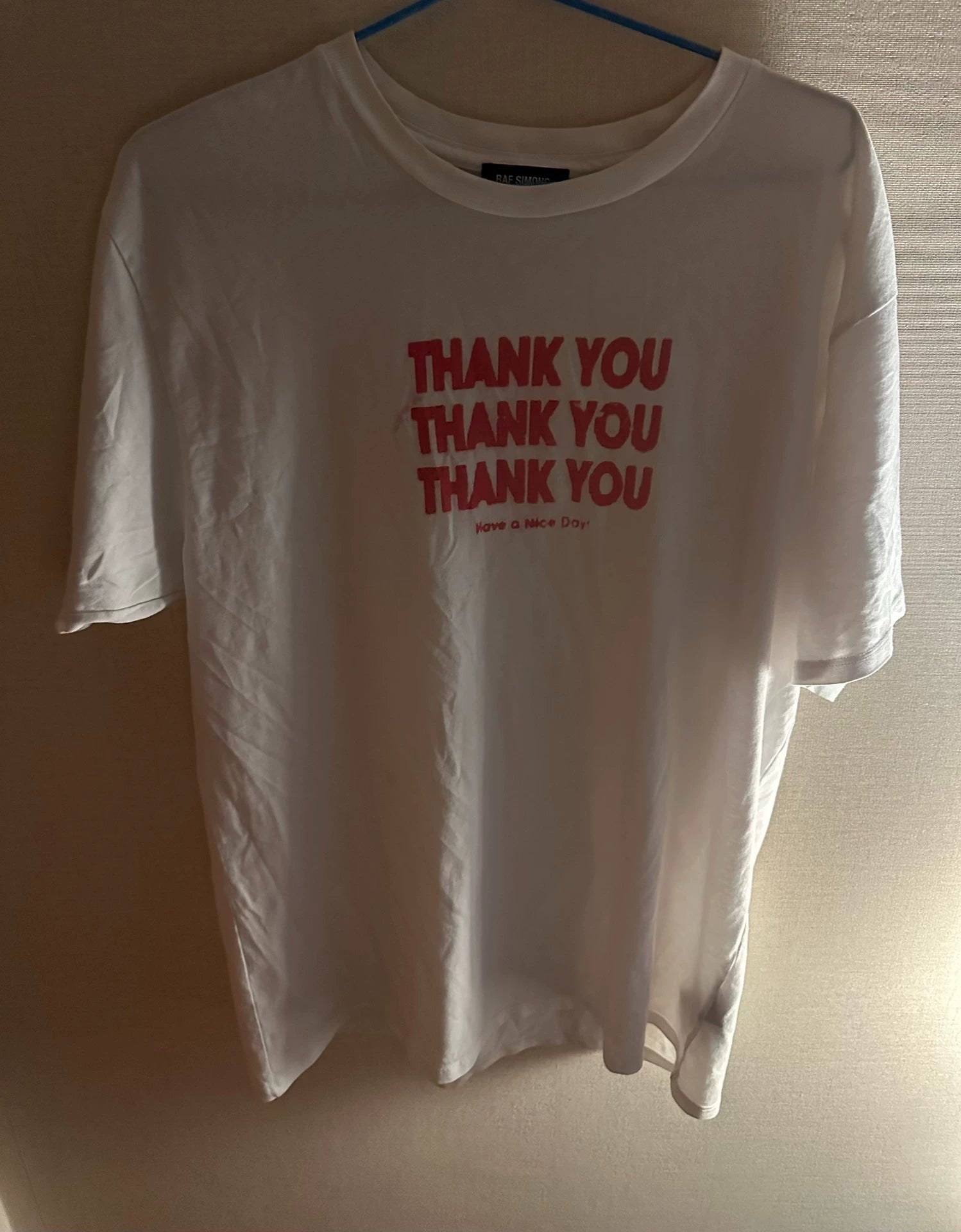 Raf Simons 17ss reverse slogan logo short sleeve