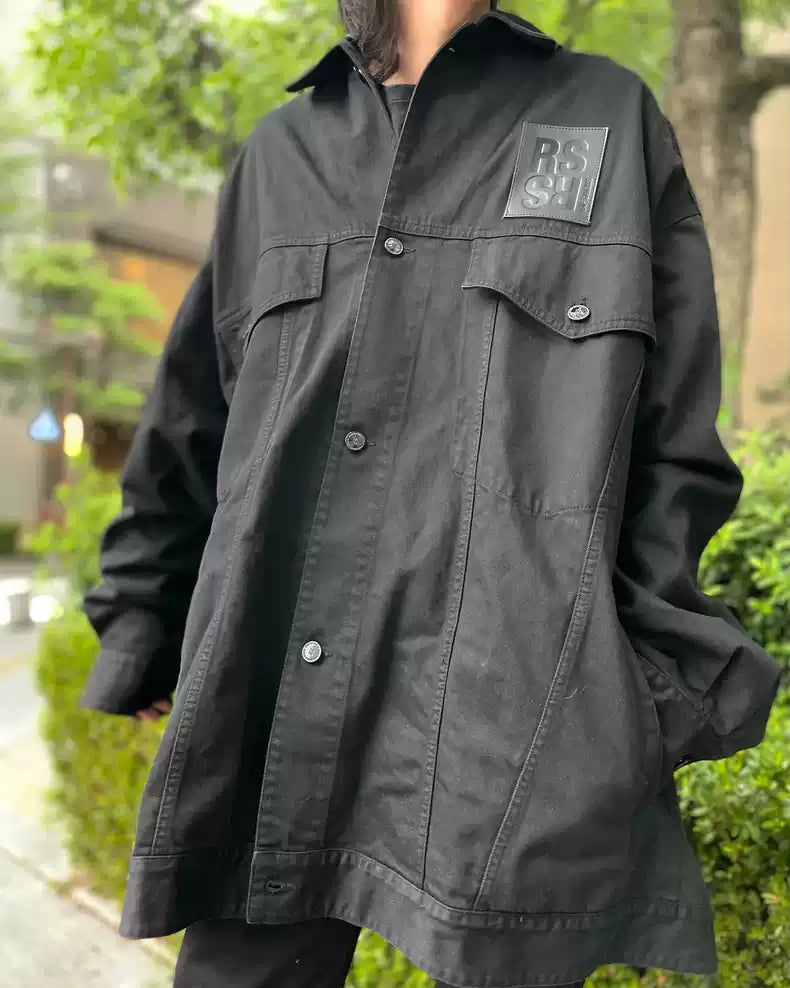 Raf Simons Leather silhouette jacket coat