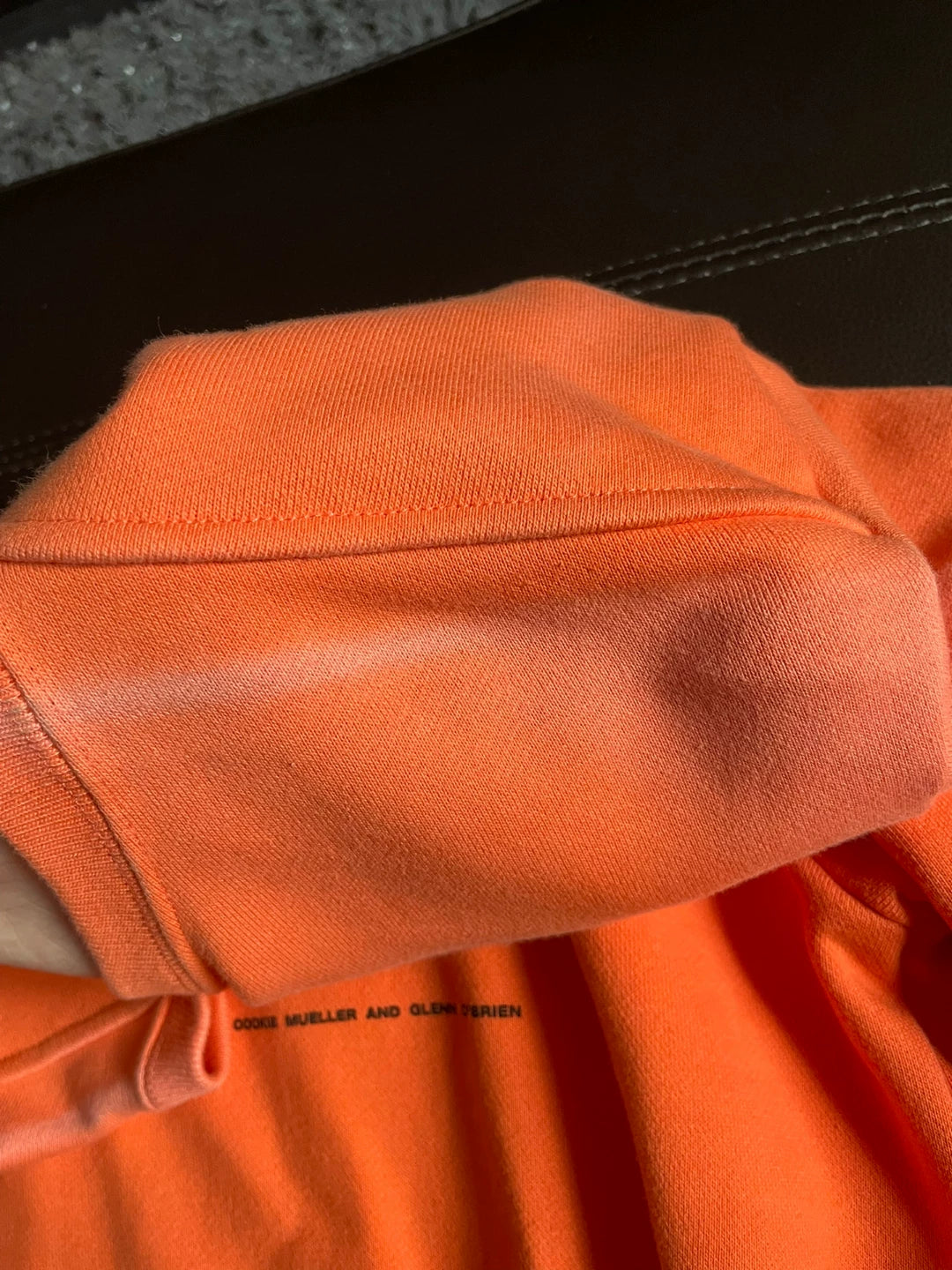 Raf Simons Slogan orange sweater