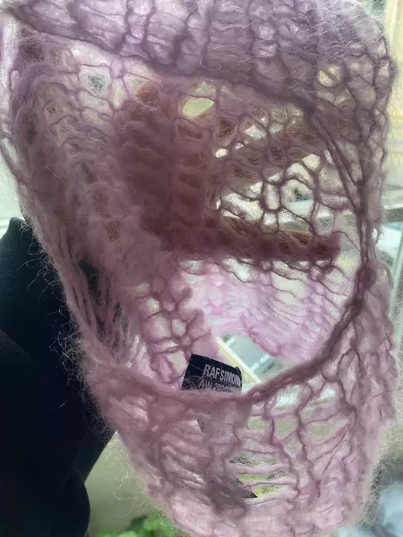 Raf Simons Purple mesh mask