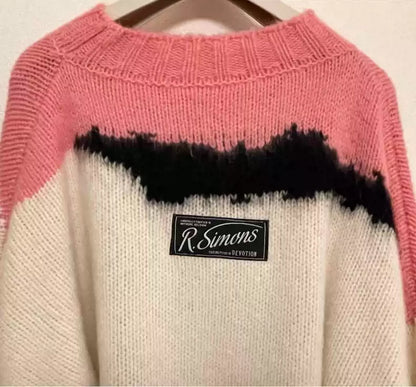 Raf Simons 21AW contour ultra-long sleeve knitted sweater
