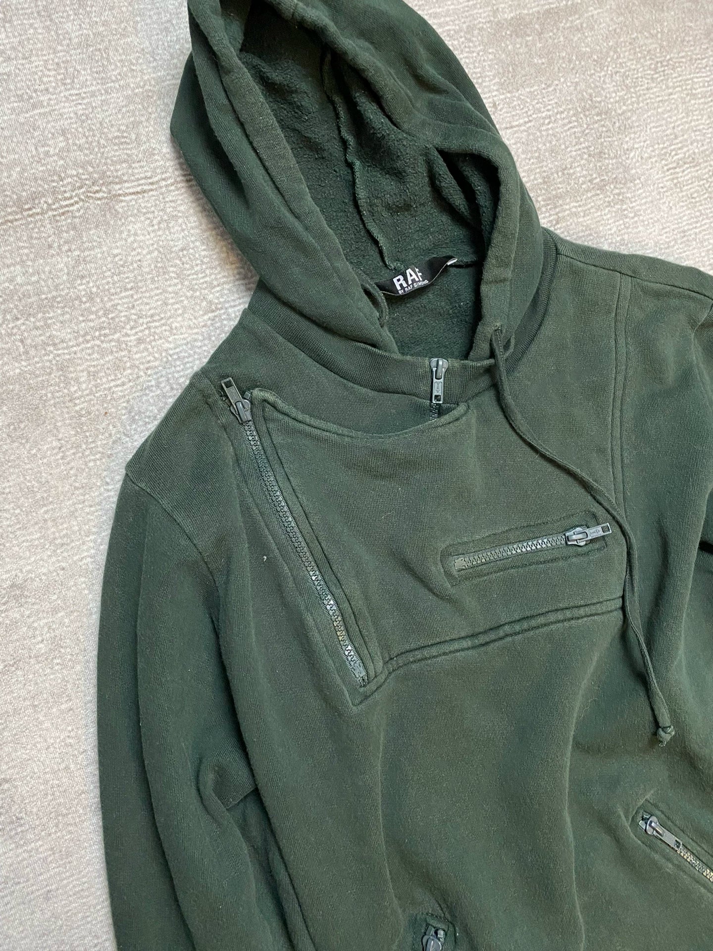 Raf Simons Deconstruction of zipper hoodie