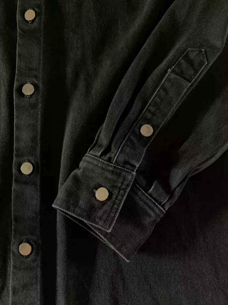 Raf simons 20AW washed leather black denim jacket