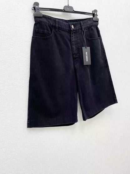 Raf Simons Washed cotton denim shorts