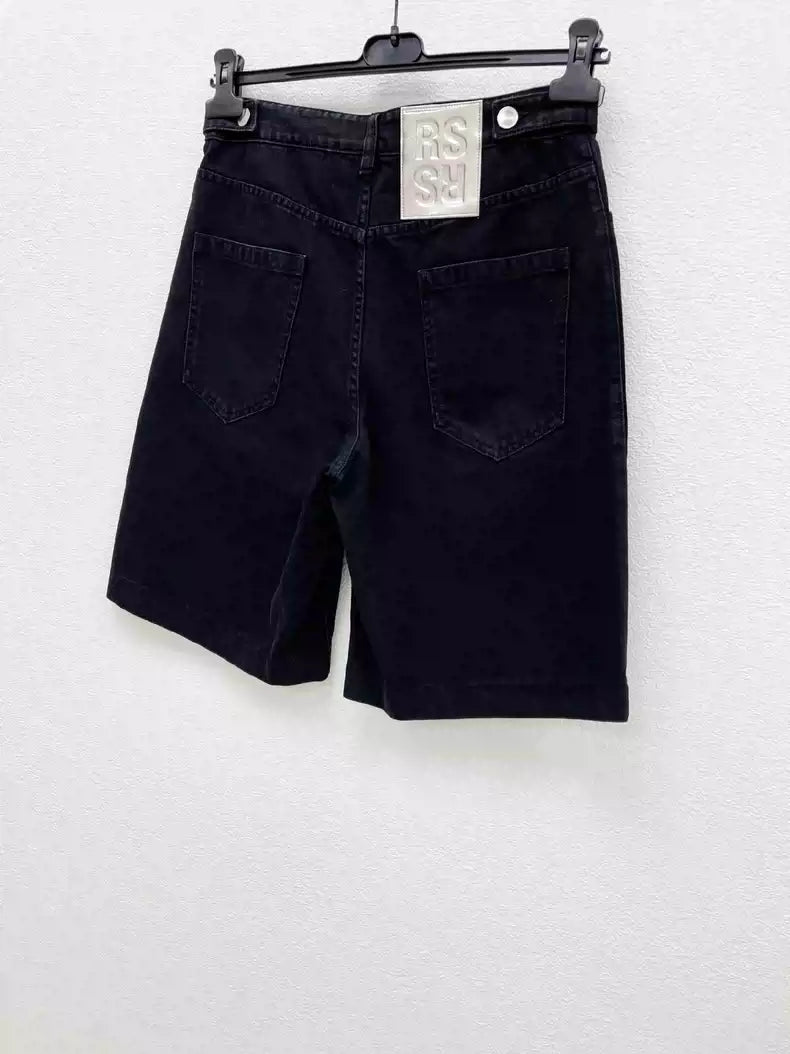 Raf Simons Washed cotton denim shorts