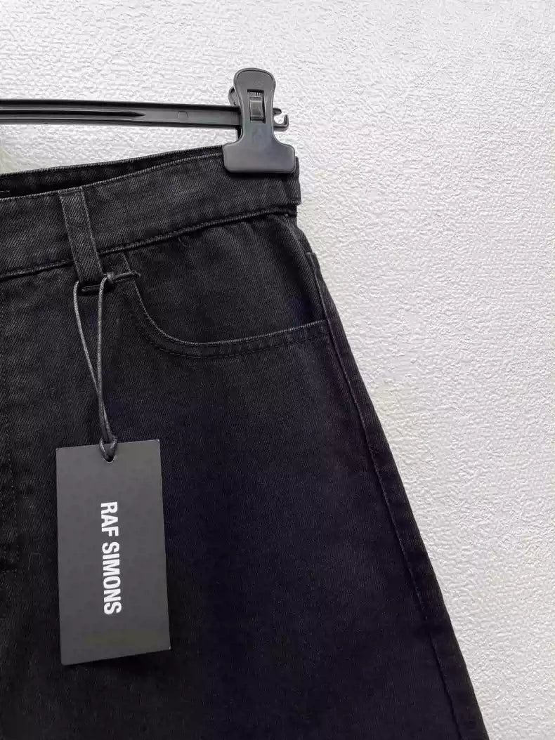 Raf Simons Washed cotton denim shorts