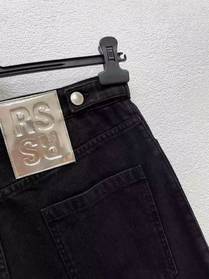 Raf Simons Washed cotton denim shorts