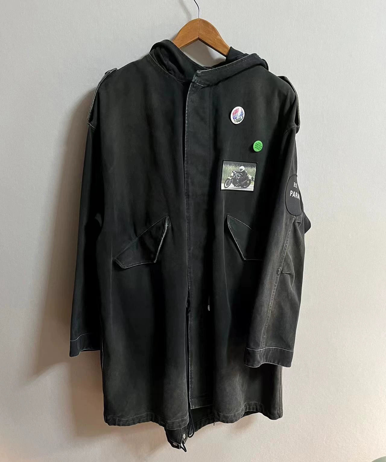 Raf Simons 21SS patch badge washed to make old parka coat.