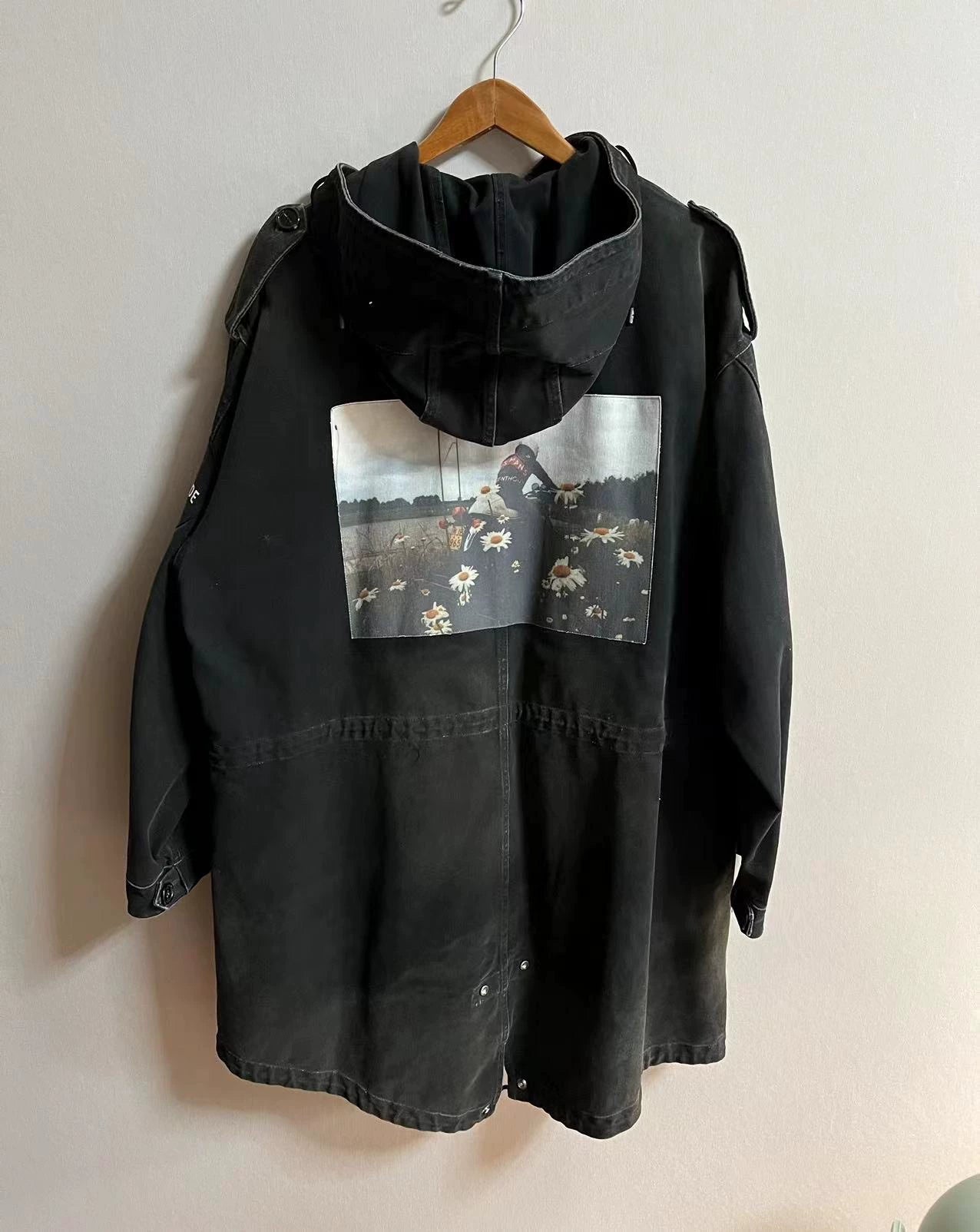 Raf Simons 21SS patch badge washed to make old parka coat.