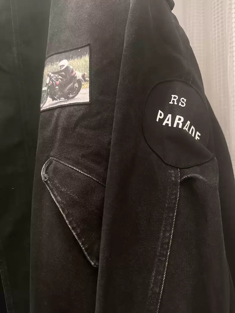 Raf Simons Patch badge washed to make old parka coat windbreaker