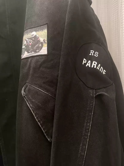 Raf Simons Patch badge washed to make old parka coat windbreaker