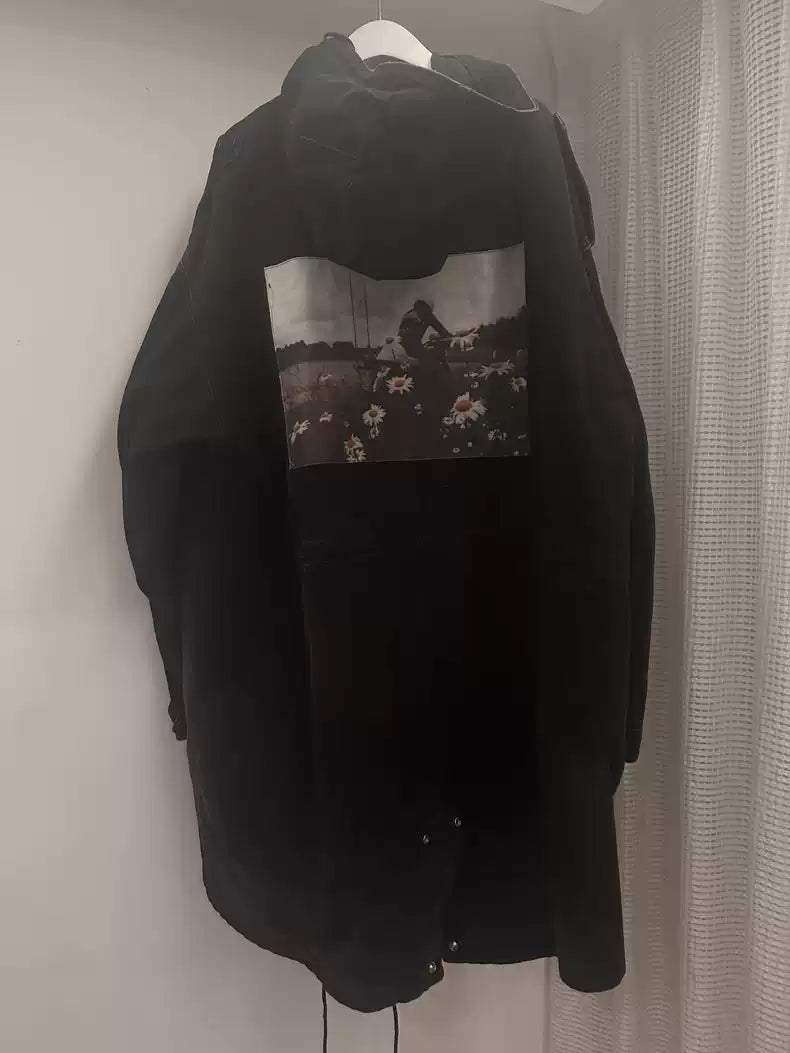 Raf Simons Patch badge washed to make old parka coat windbreaker