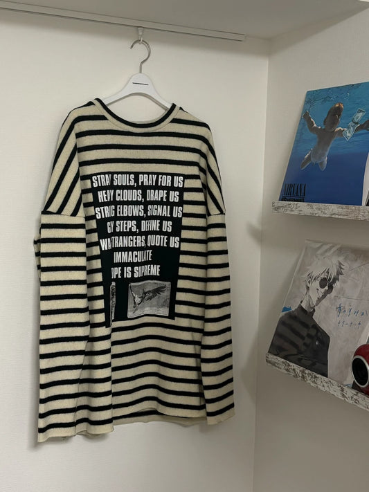 Raf Simons Redux striped patch sweater