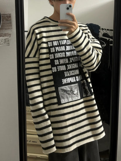 Raf Simons Redux striped patch sweater