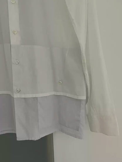 Raf Simons Men's blue and white stitching shirt